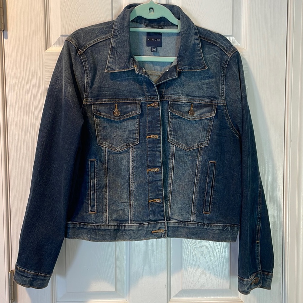 Just USA dark denim Jean jacket 1X